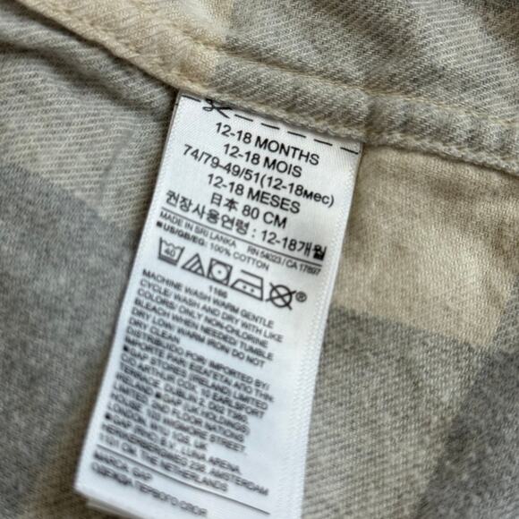 Baby Gap Toddler 100% Organic Cotton Flannel Shirt | 12-18M - Picture 4 of 4